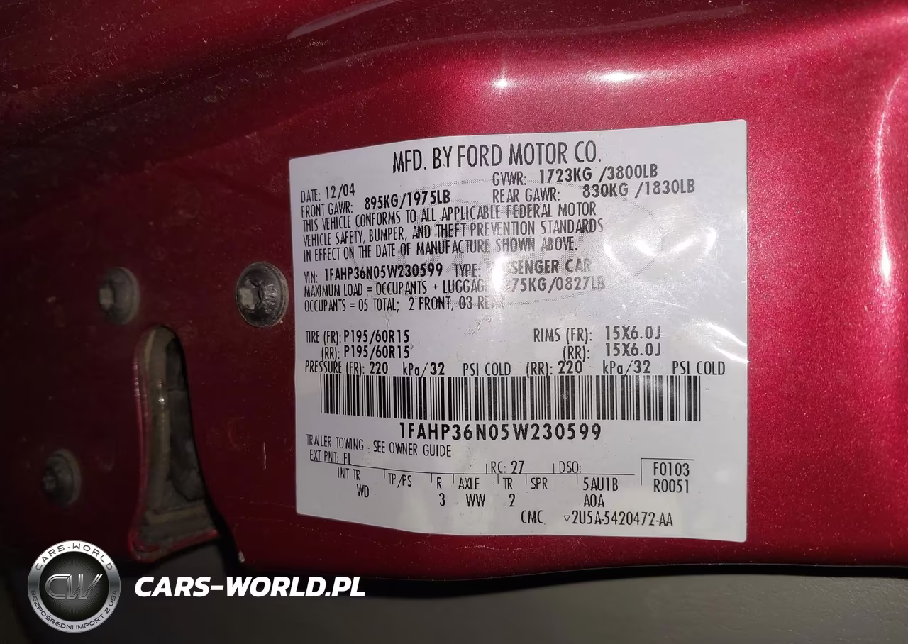 2005 Ford Focus Zxw VIN:1FAHP36N05W230599 - 9