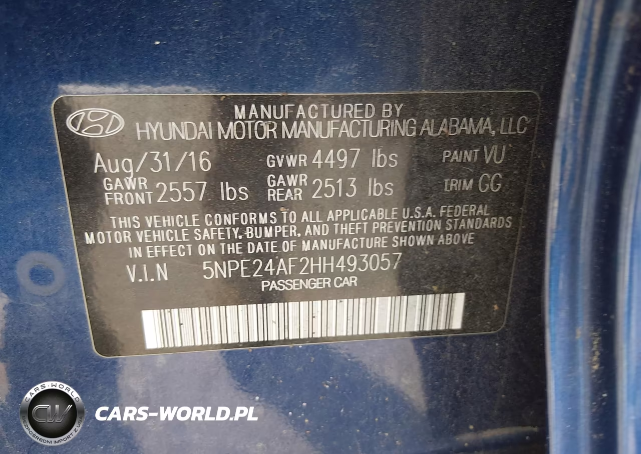 2017 Hyundai Sonata VIN:5NPE24AF2HH493057 - 9