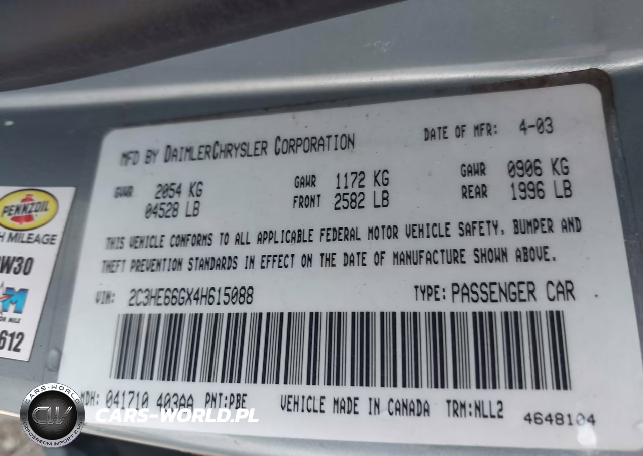 2004 Chrysler 300M VIN:2C3HE66GX4H615088 - 9