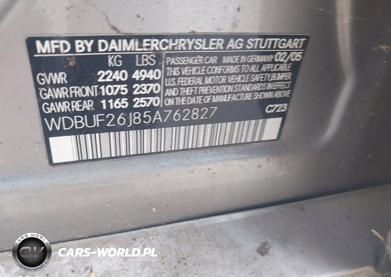 2005 Mercedes-Benz E 320 Cdi VIN:WDBUF26J85A762827 - 9