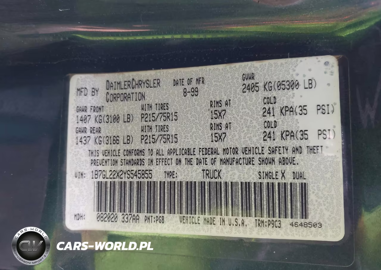 2000 Dodge Dakota Slt-Sport VIN:1B7GL22X2YS545855 - 9