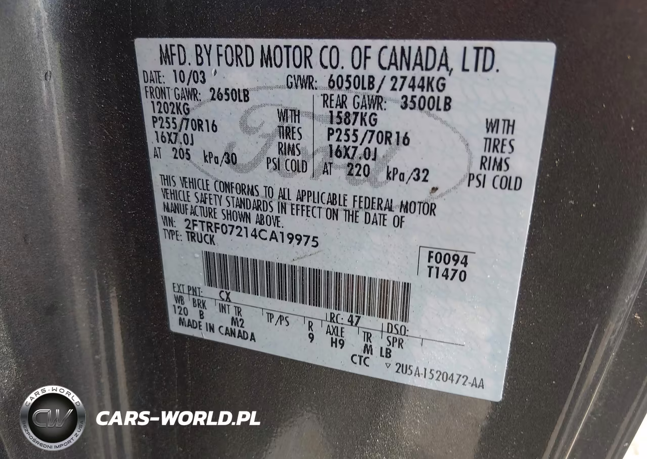 2004 Ford F-150 Heritage Xl-Xlt VIN:2FTRF07214CA19975 - 9