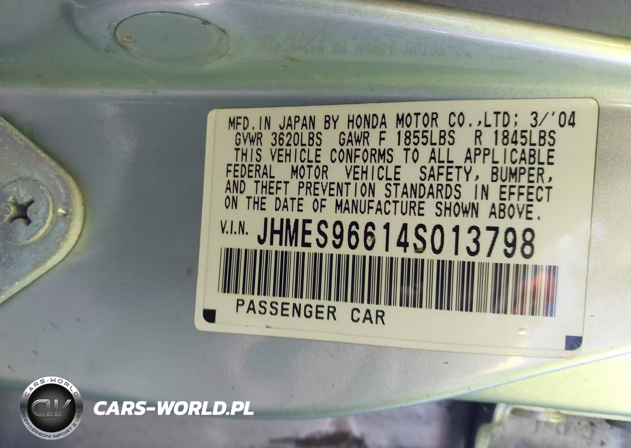 2004 Honda Civic Hybrid VIN:JHMES96614S013798 - 9