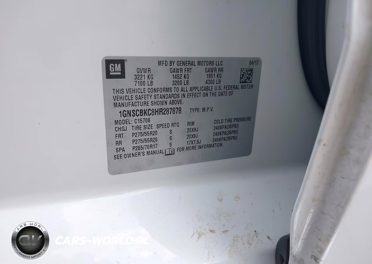 2017 Chevrolet Tahoe Lt VIN:1GNSCBKC8HR287878 - 9