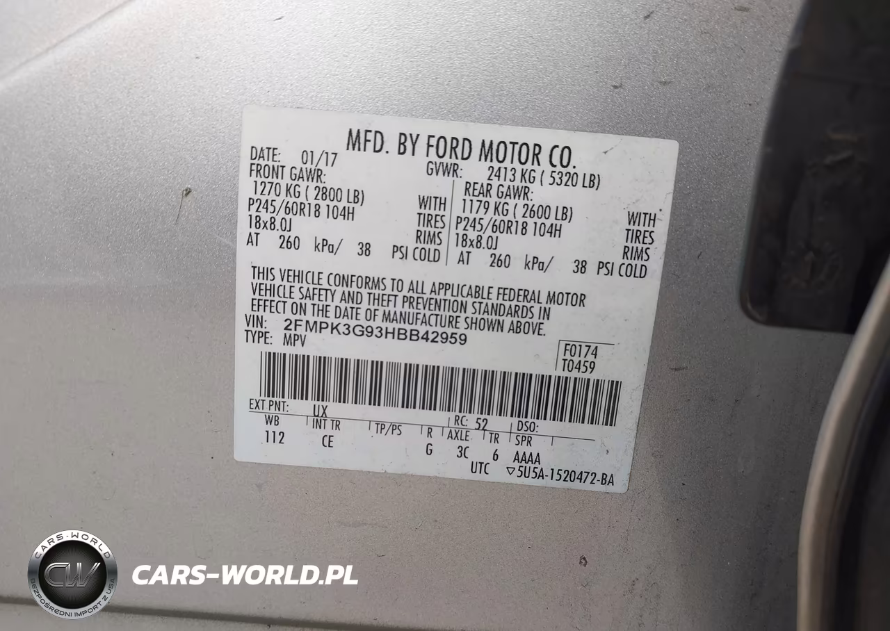 2017 Ford Edge Se VIN:2FMPK3G93HBB42959 - 9