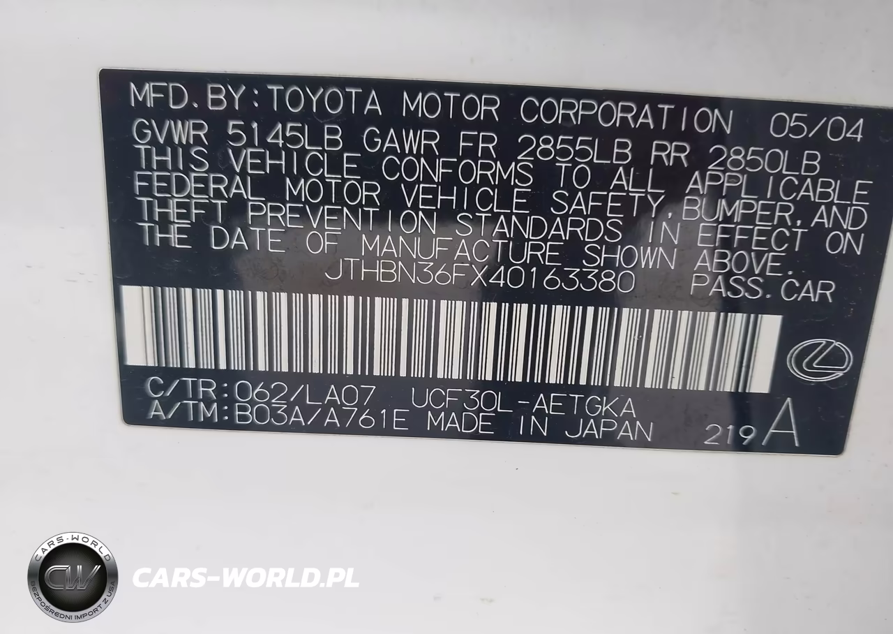 2004 Lexus Ls 430 VIN:JTHBN36FX40163380 - 9