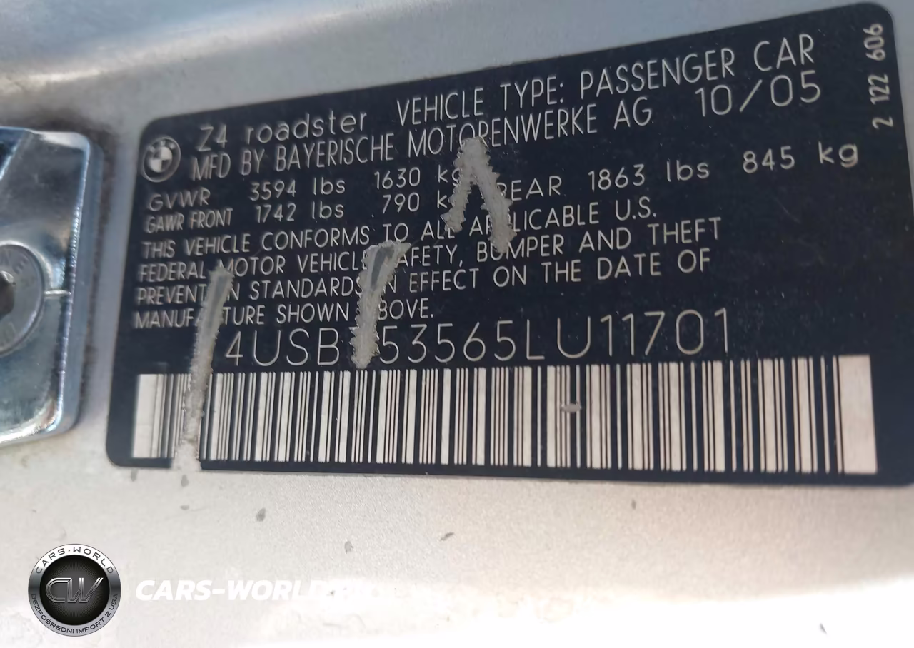 2005 BMW Z4 3.0I VIN:4USBT53565LU11701 - 9