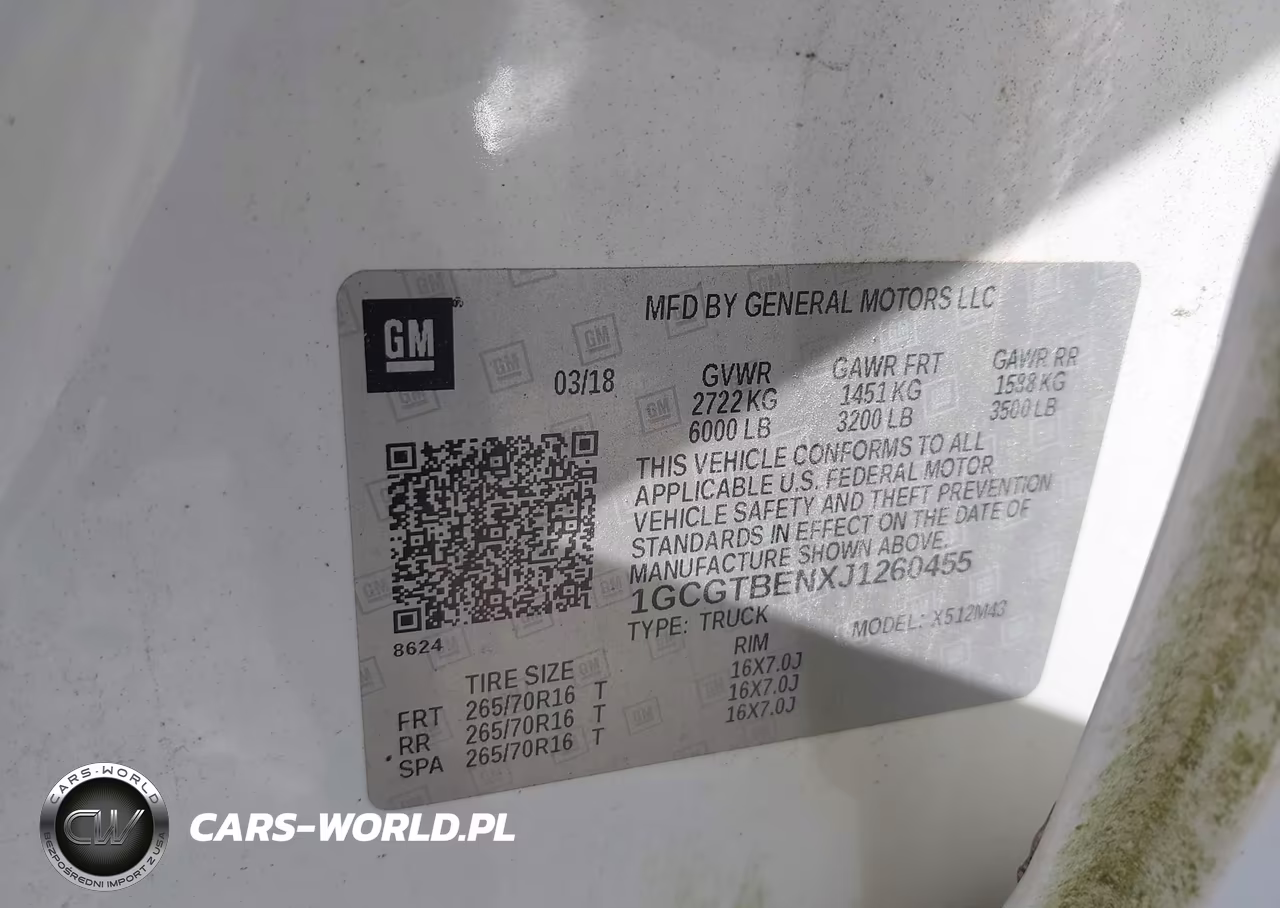 2018 Chevrolet Colorado Wt VIN:1GCGTBENXJ1260455 - 9
