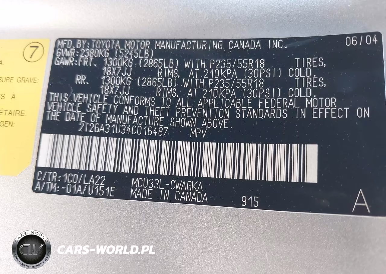 2004 Lexus Rx 330 VIN:2T2GA31U34C016487 - 9