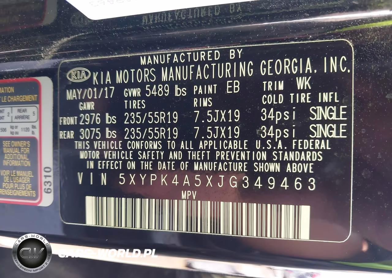 2018 Kia Sorento 3.3L Sxl VIN:5XYPK4A5XJG349463 - 9