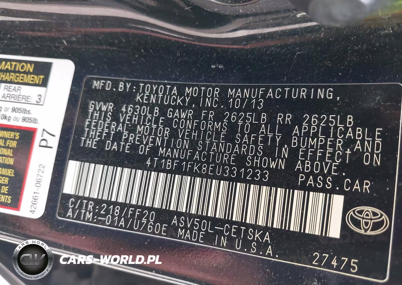 2014 Toyota Camry Se VIN:4T1BF1FK8EU331233 - 9