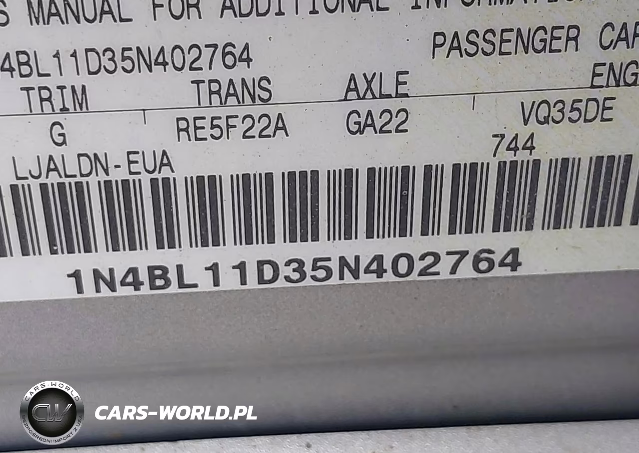 2005 Nissan Altima 3.5 Sl VIN:1N4BL11D35N402764 - 9