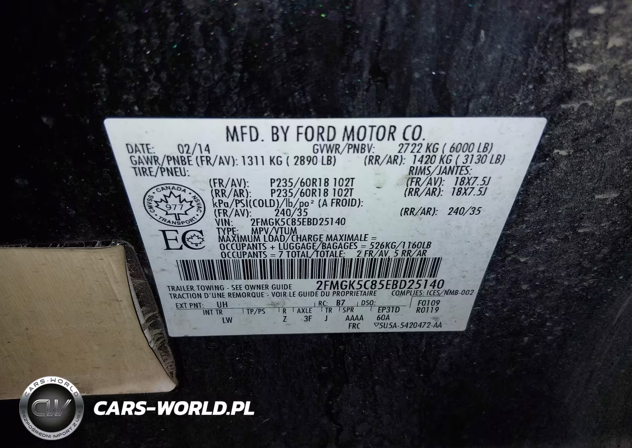 2014 Ford Flex Sel VIN:2FMGK5C85EBD25140 - 9
