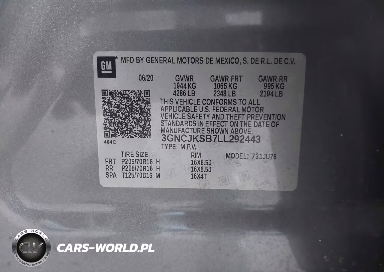 2020 Chevrolet Trax Fwd Ls VIN:3GNCJKSB7LL292443 - 9