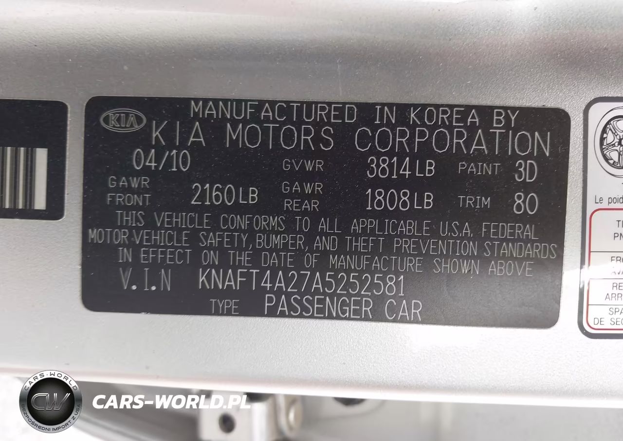 2010 Kia Forte Lx VIN:KNAFT4A27A5252581 - 9
