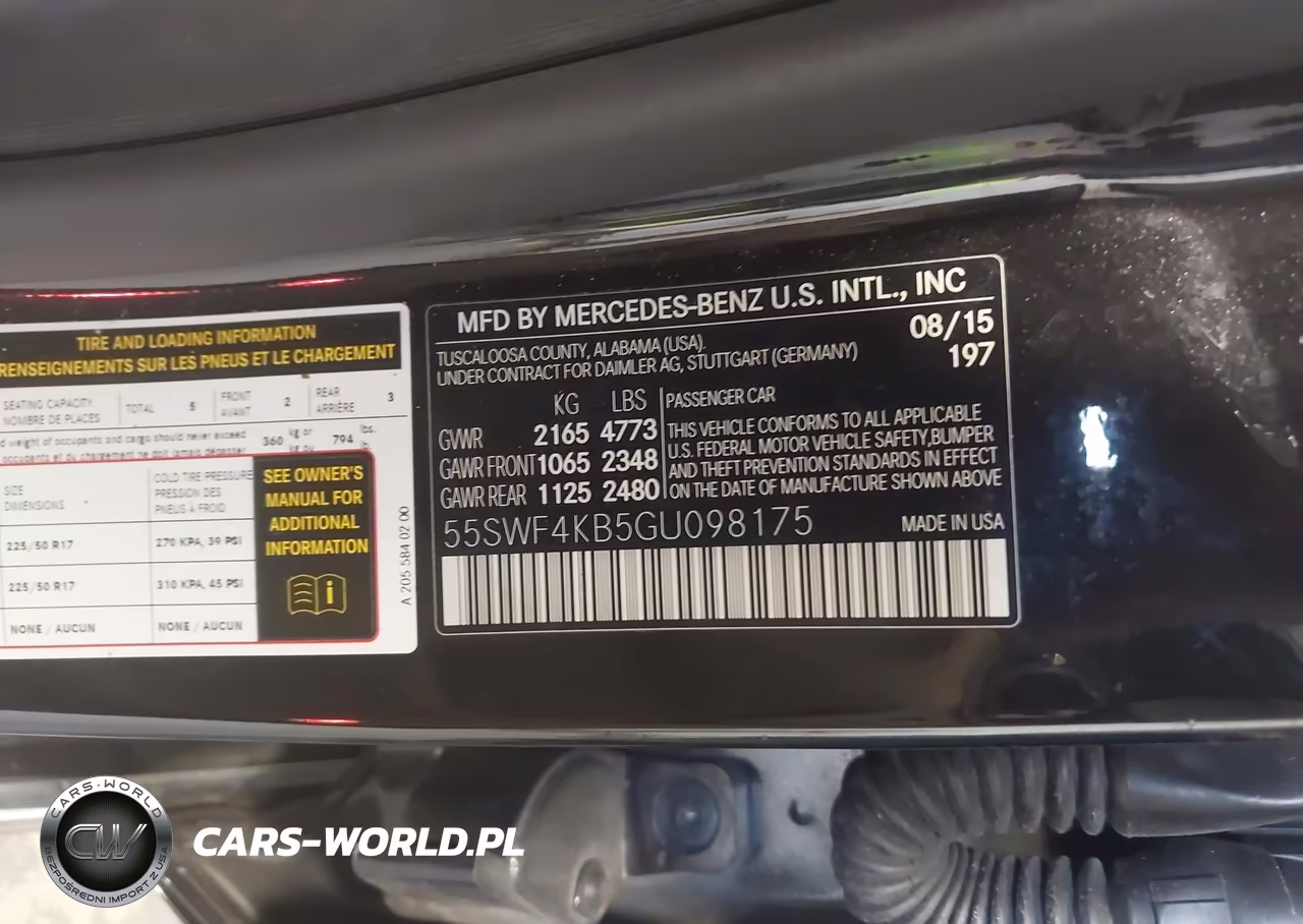 MERCEDES-BENZ C 300 4MAT VIN:55SWF4KB5GU098175 - 9