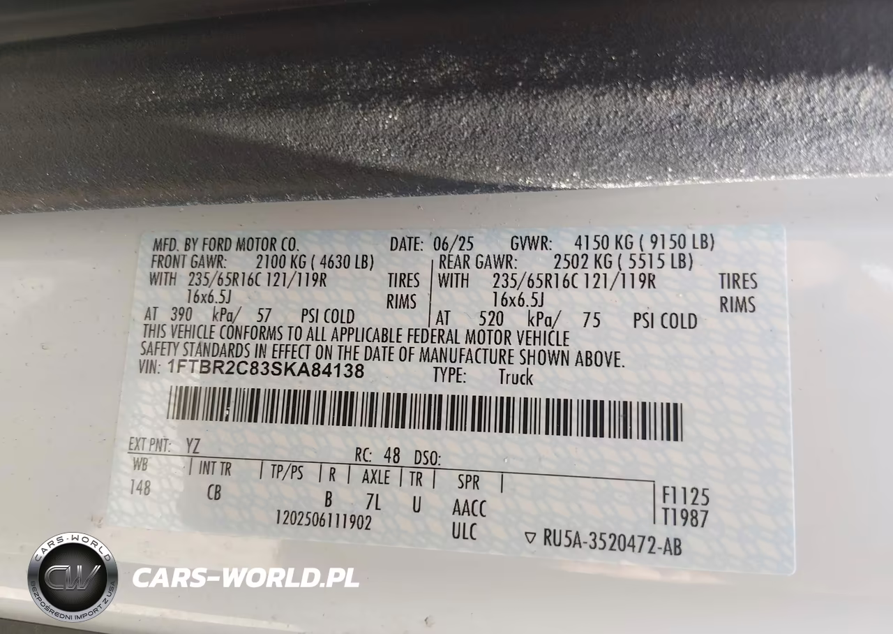 2025 Ford Transit-250 VIN:1FTBR2C83SKA84138 - 9