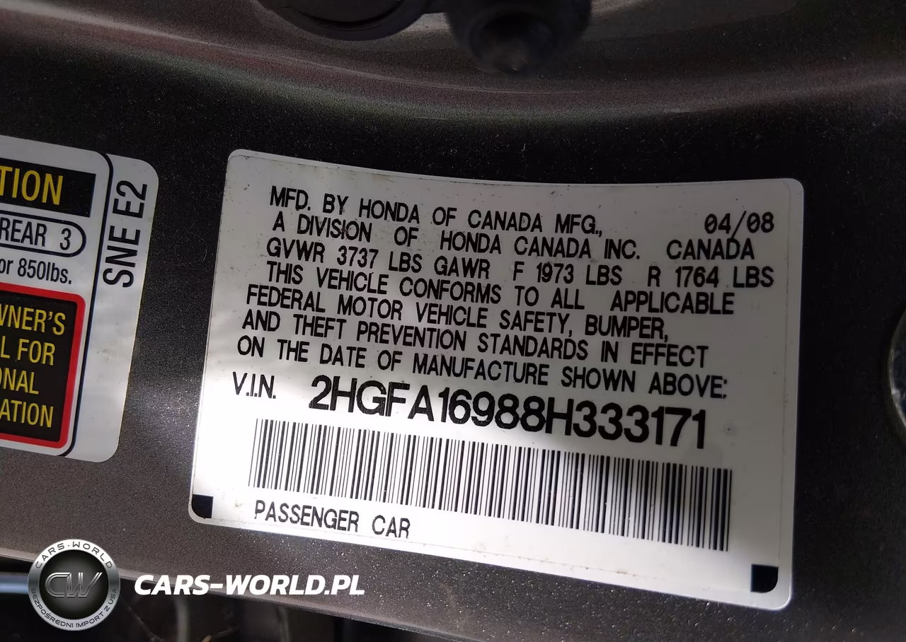 2008 Honda Civic Ex-L VIN:2HGFA16988H333171 - 9