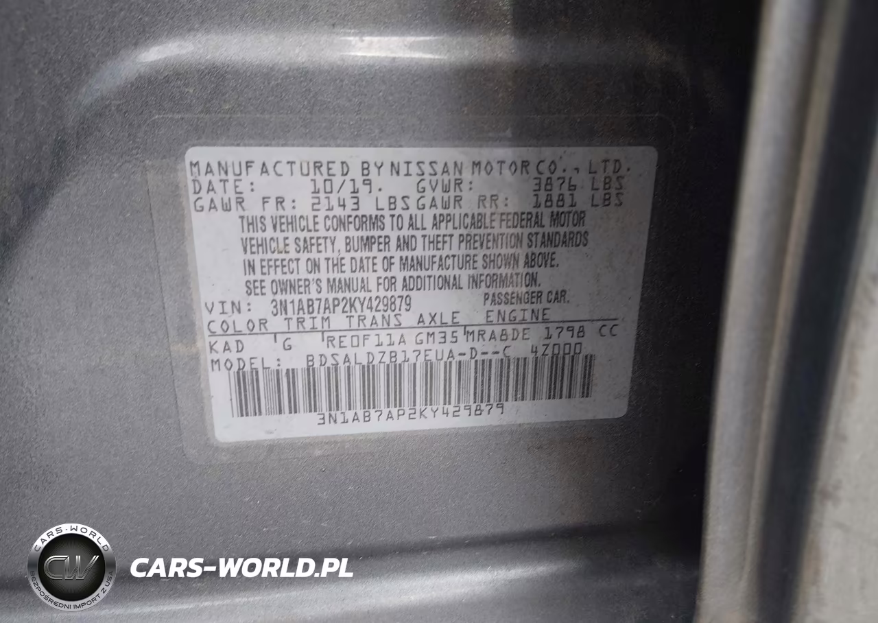 2019 Nissan Sentra Sv VIN:3N1AB7AP2KY429879 - 9