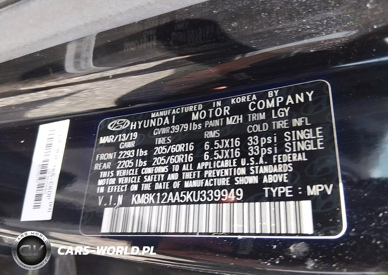 2019 Hyundai Kona Se VIN:KM8K12AA5KU339949 - 9