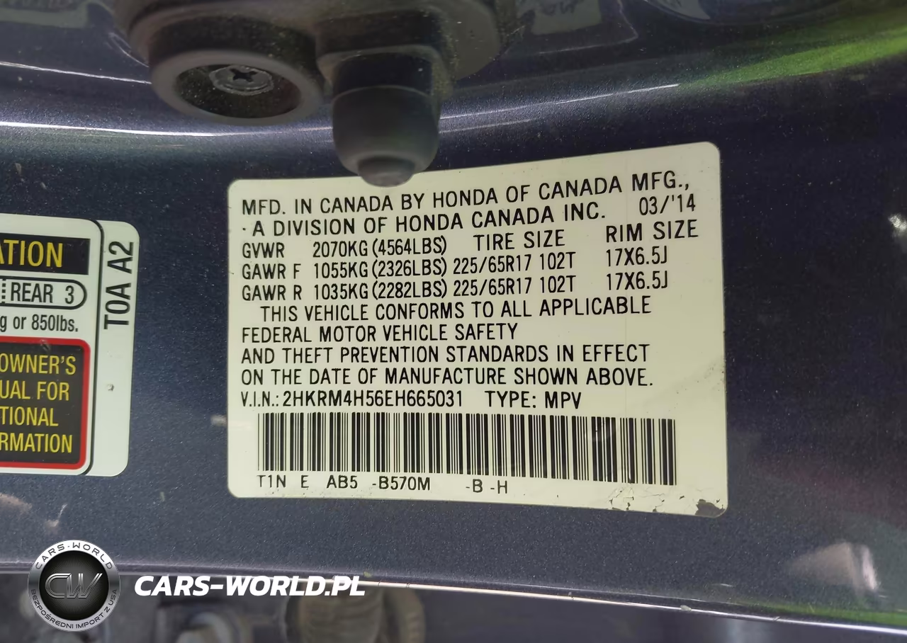2014 Honda Cr-V Ex VIN:2HKRM4H56EH665031 - 9