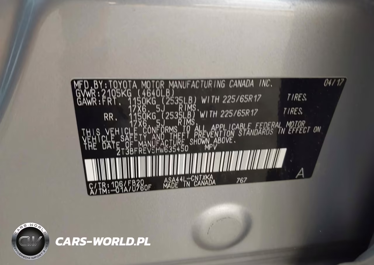 2017 Toyota Rav4 Le VIN:2T3BFREV5HW635450 - 9
