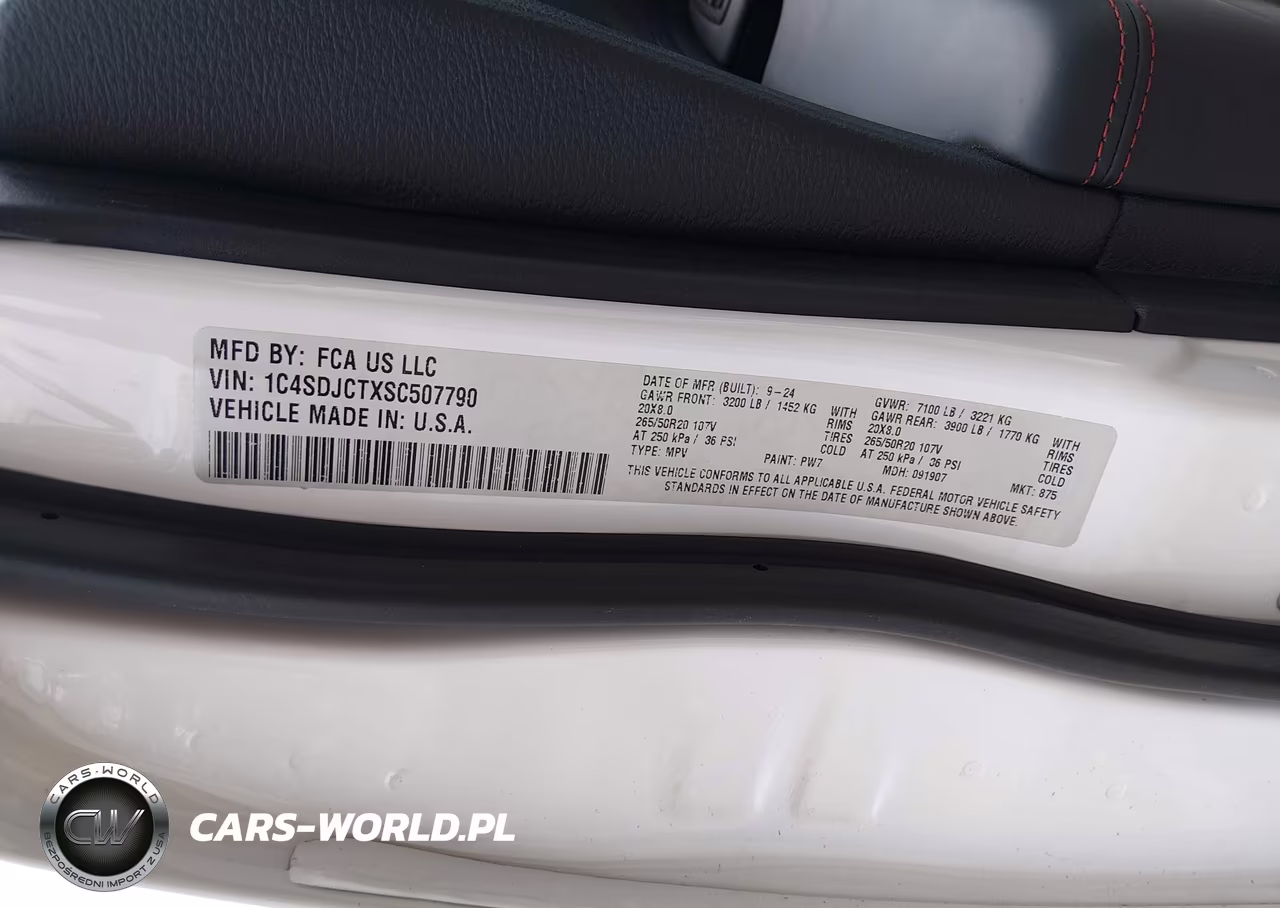 2025 Dodge Durango R-T Plus Awd VIN:1C4SDJCTXSC507790 - 9