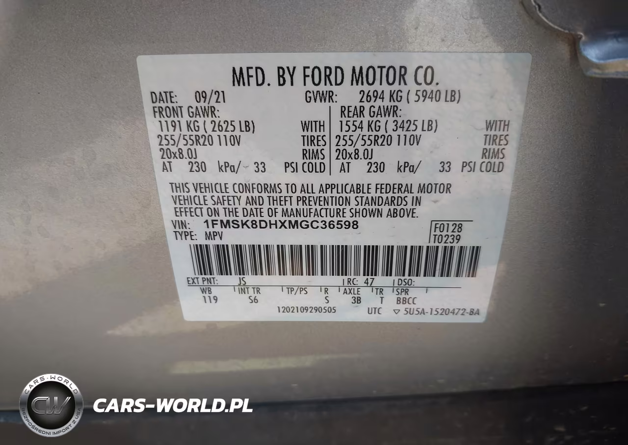 2021 Ford Explorer Xlt VIN:1FMSK8DHXMGC36598 - 9
