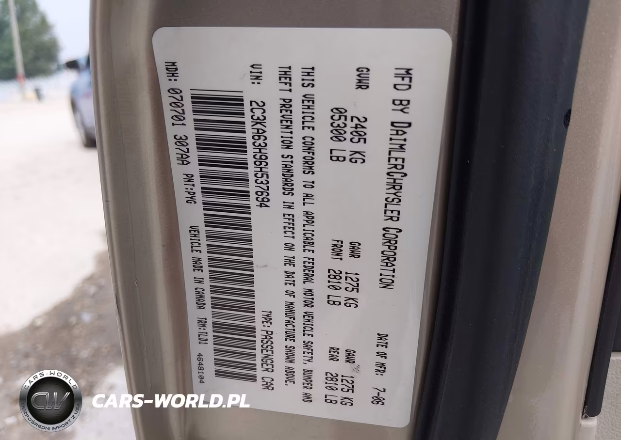 2006 Chrysler 300C VIN:2C3KA63H96H537694 - 9