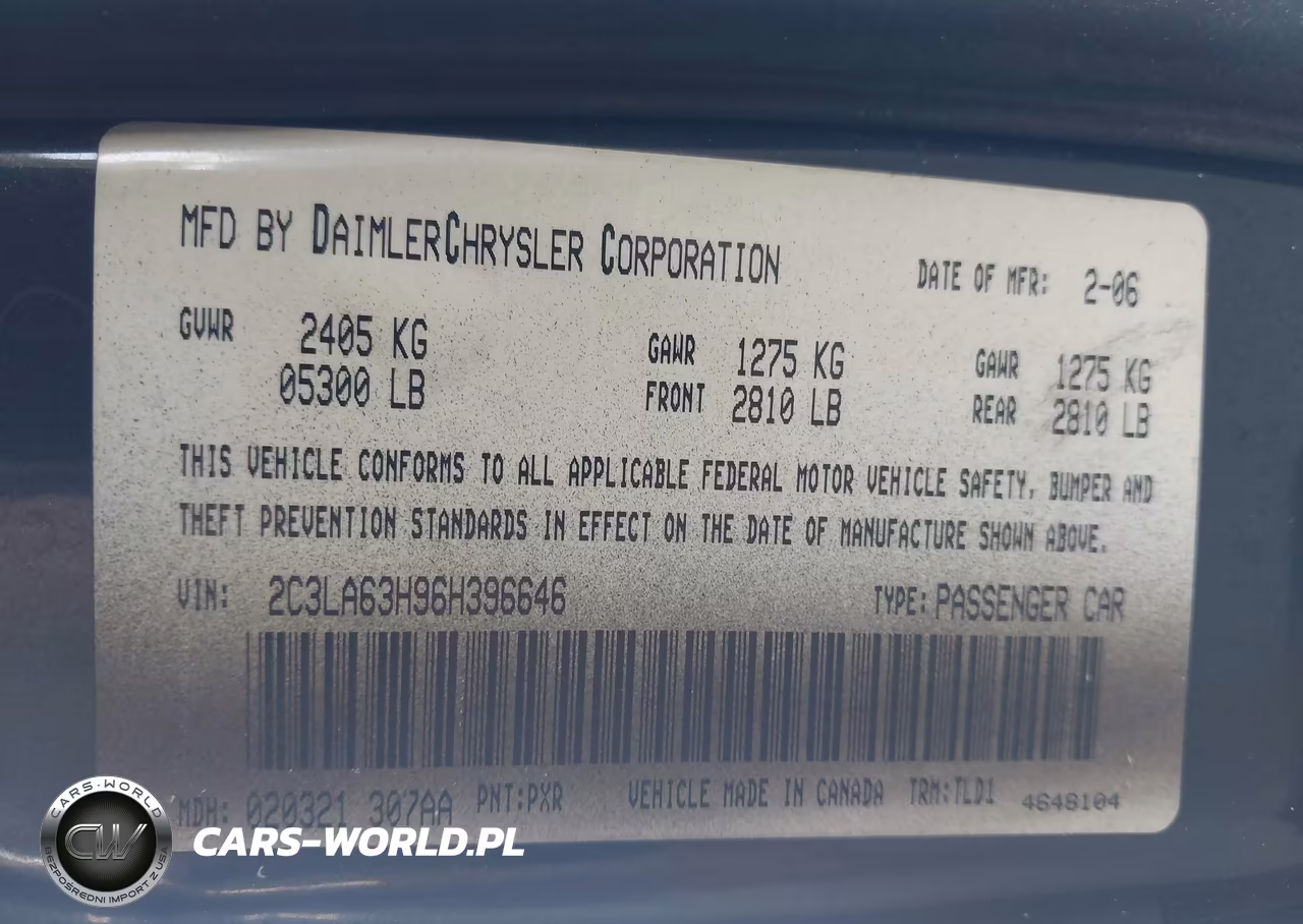 2006 Chrysler 300C VIN:2C3LA63H96H396646 - 9