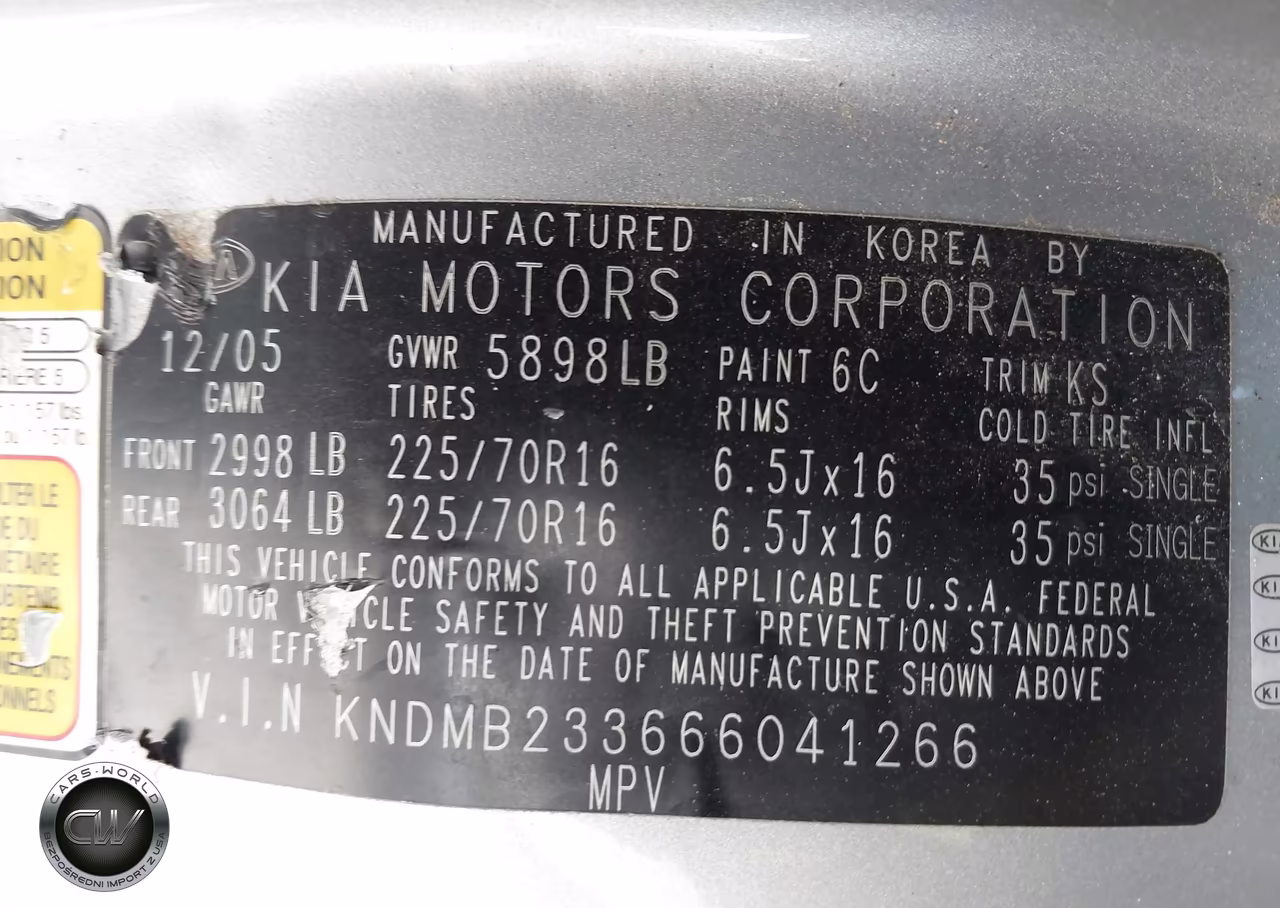 2006 Kia Sedona Ex-Lx VIN:KNDMB233666041266 - 9