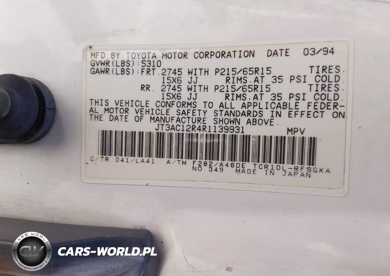 1994 Toyota Previa Le VIN:JT3AC12R4R1139931 - 9