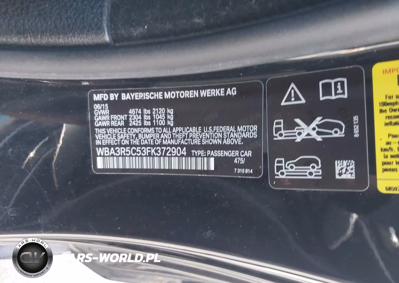 2015 BMW 435I xDrive VIN:WBA3R5C53FK372904 - 9