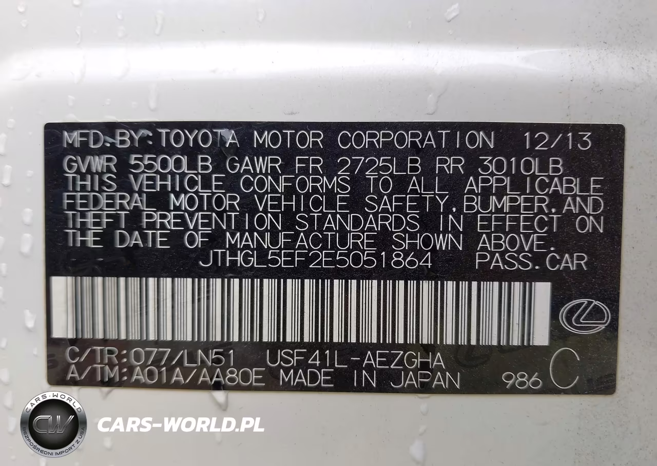 2014 Lexus Ls 460 L VIN:JTHGL5EF2E5051864 - 9