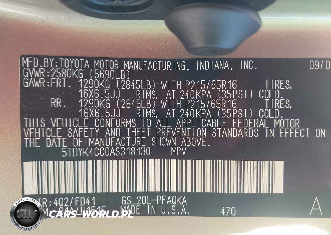 2010 Toyota Sienna Xle VIN:5TDYK4CC0AS318130 - 9