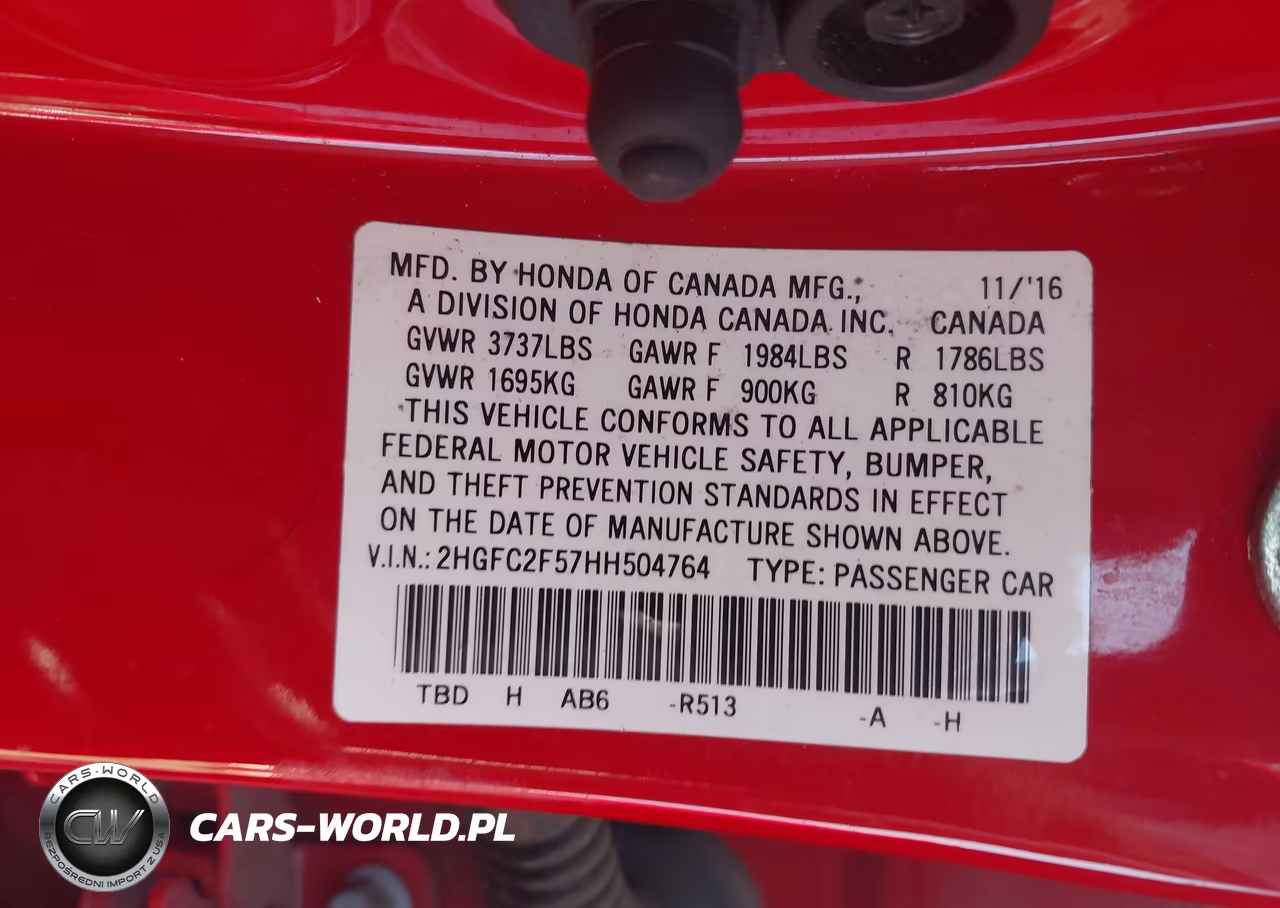 2017 Honda Civic Lx VIN:2HGFC2F57HH504764 - 9