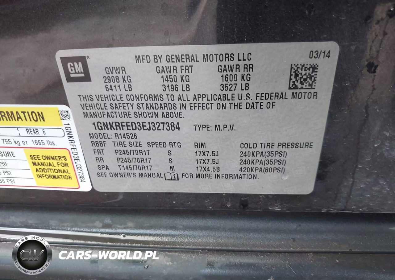 2014 Chevrolet Traverse Ls VIN:1GNKRFED3EJ327384 - 9