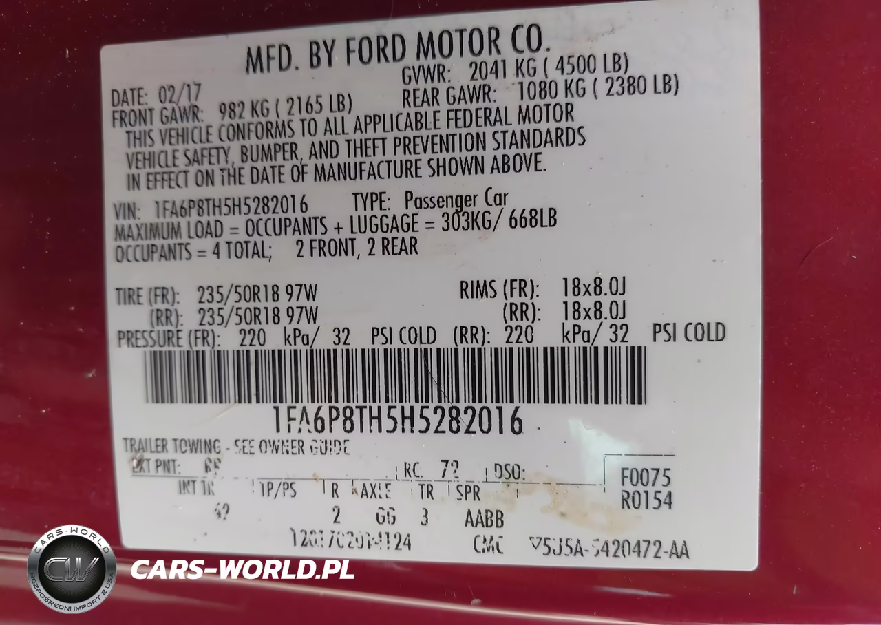 2017 Ford Mustang Ecoboost VIN:1FA6P8TH5H5282016 - 9