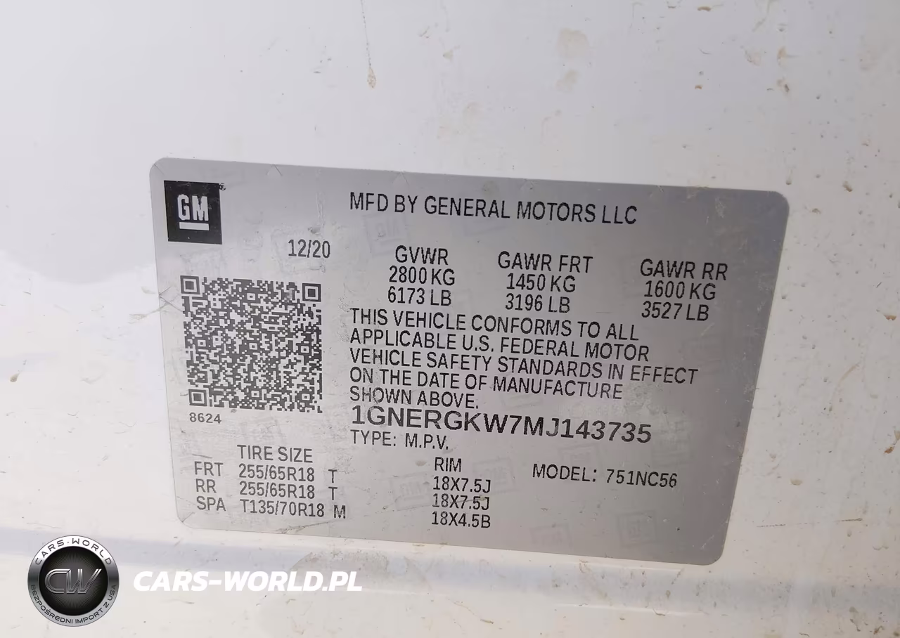 2021 Chevrolet Traverse Fwd Lt Cloth VIN:1GNERGKW7MJ143735 - 9