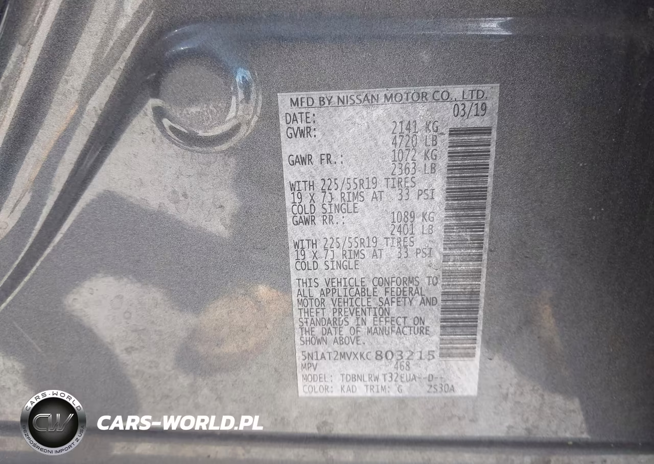 2019 Nissan Rogue Sl VIN:5N1AT2MVXKC803215 - 9