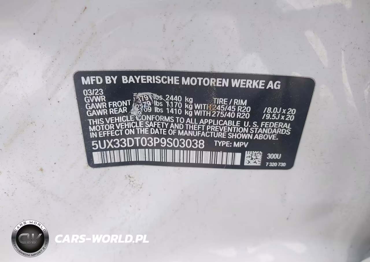 2023 BMW X4 xDrive30I VIN:5UX33DT03P9S03038 - 9