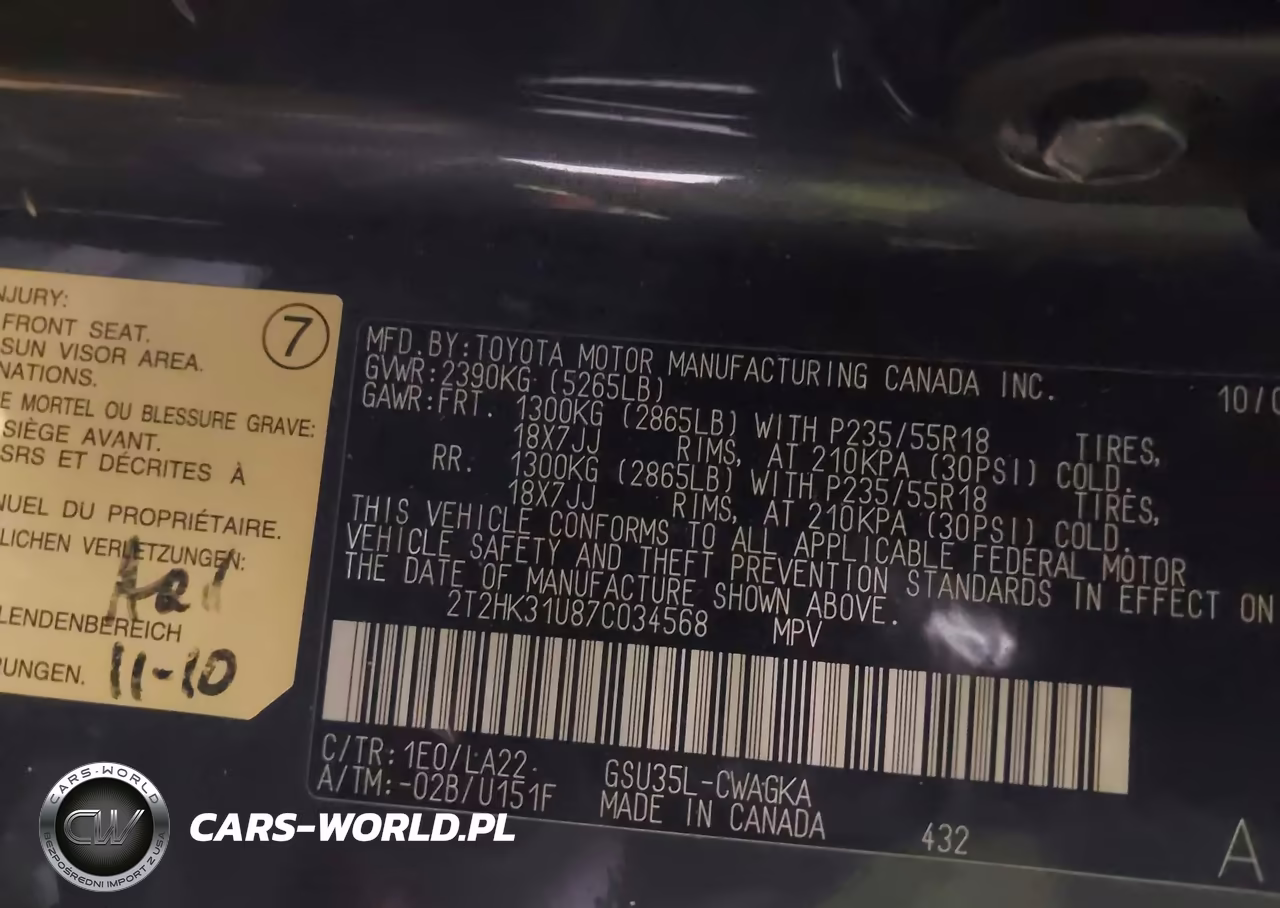 2007 Lexus Rx 350 VIN:2T2HK31U87C034568 - 9