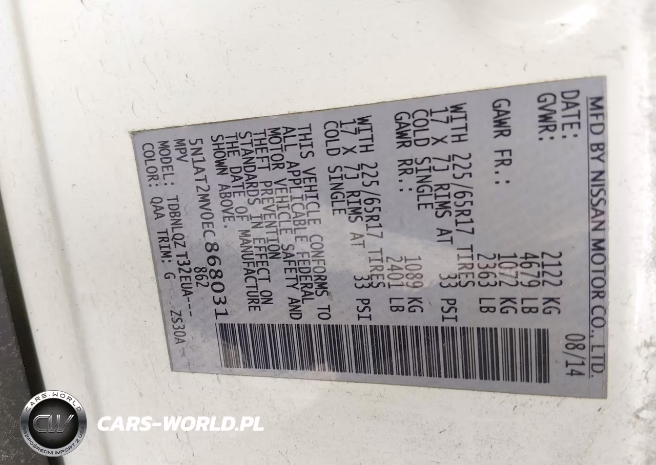 2014 Nissan Rogue Sv VIN:5N1AT2MV0EC868031 - 9