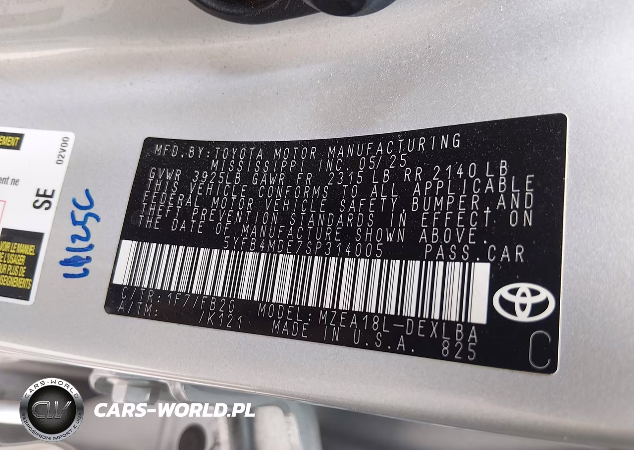2025 Toyota Corolla Le VIN:5YFB4MDE7SP314005 - 9