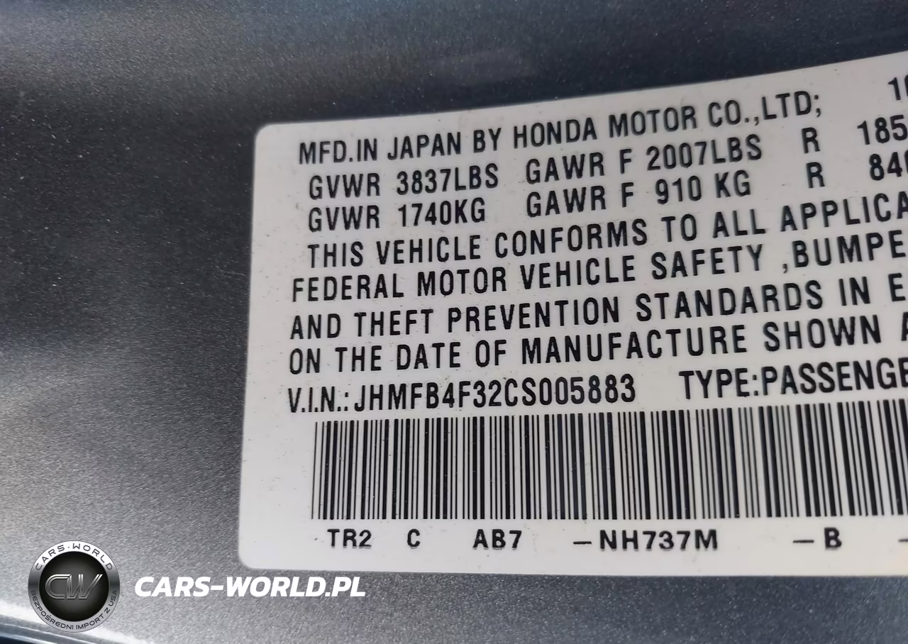 2012 Honda Civic Hybrid VIN:JHMFB4F32CS005883 - 9