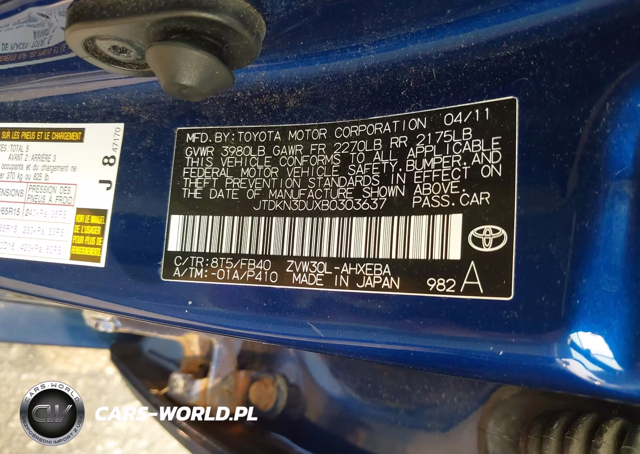 2011 Toyota Prius VIN:JTDKN3DUXB0303637 - 9