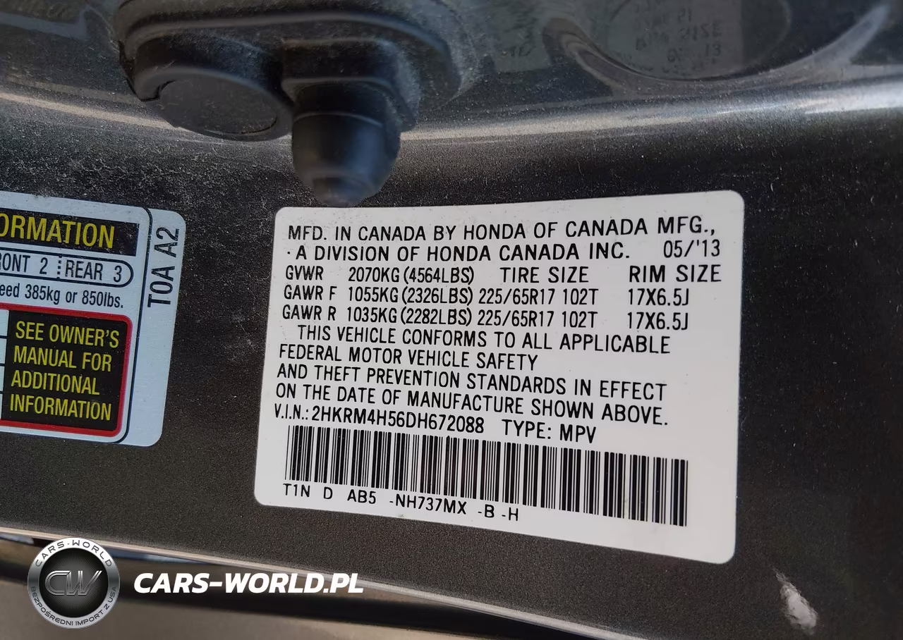2013 Honda Cr-V Ex VIN:2HKRM4H56DH672088 - 9