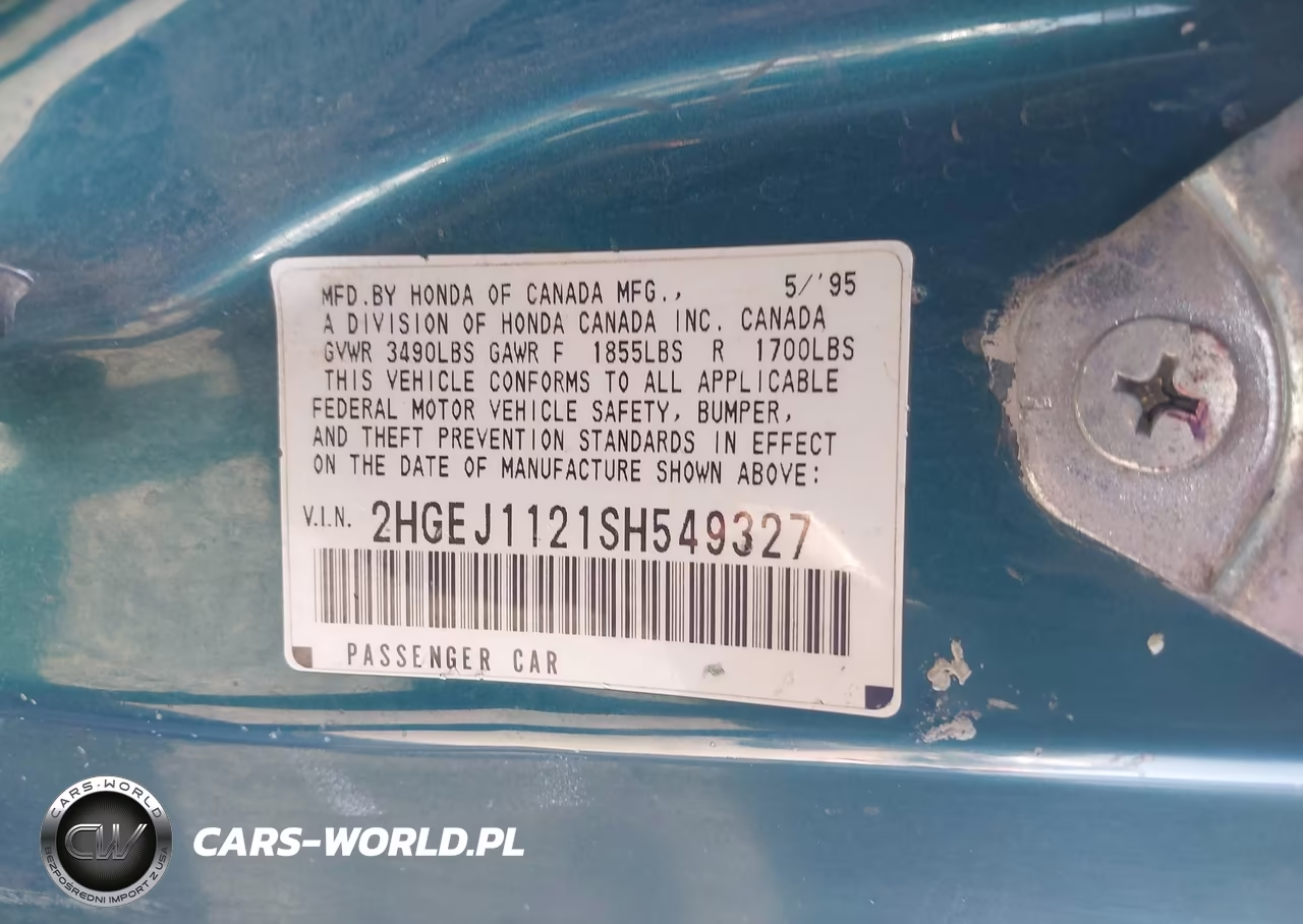 1995 Honda Civic Ex VIN:2HGEJ1121SH549327 - 9