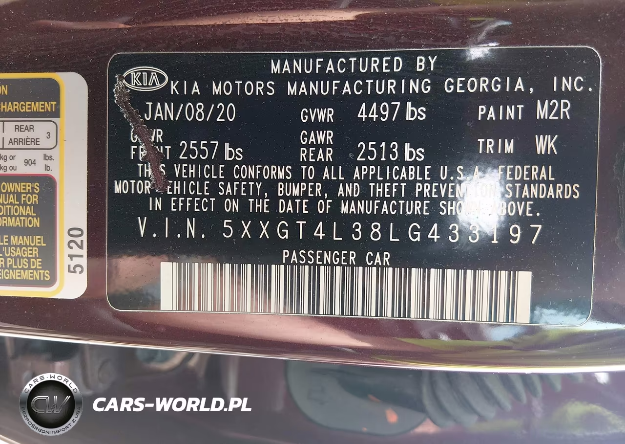 2020 Kia Optima Lx VIN:5XXGT4L38LG433197 - 9