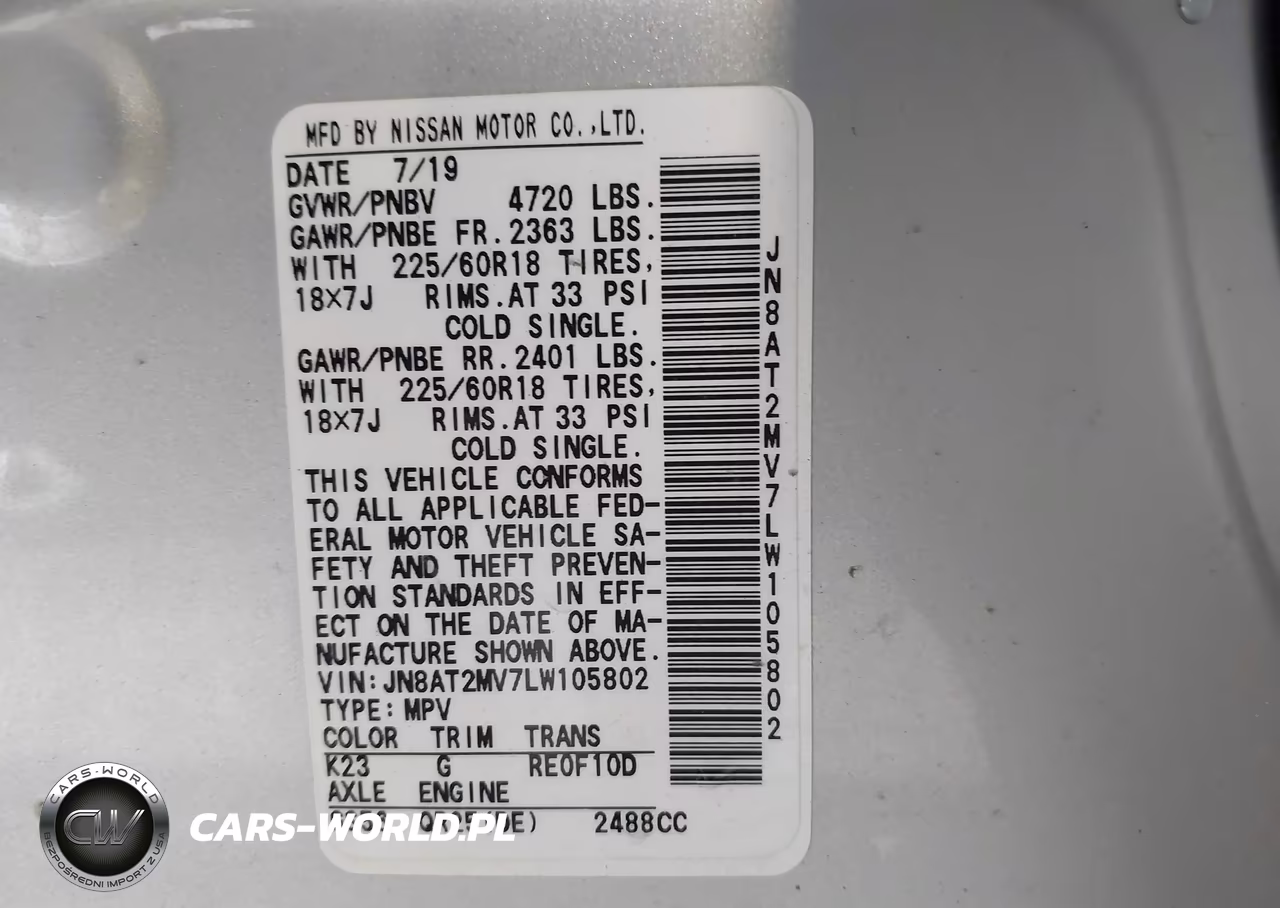 2020 Nissan Rogue Sv Intelligent Awd VIN:JN8AT2MV7LW105802 - 9